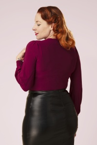 Vintage Chic for Topvintage - Topvintage exclusive ~Abigail Long Sleeve Top in Wine 3