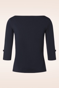 Banned Retro - Oonagh Top Années 50 en Bleu Marine 3