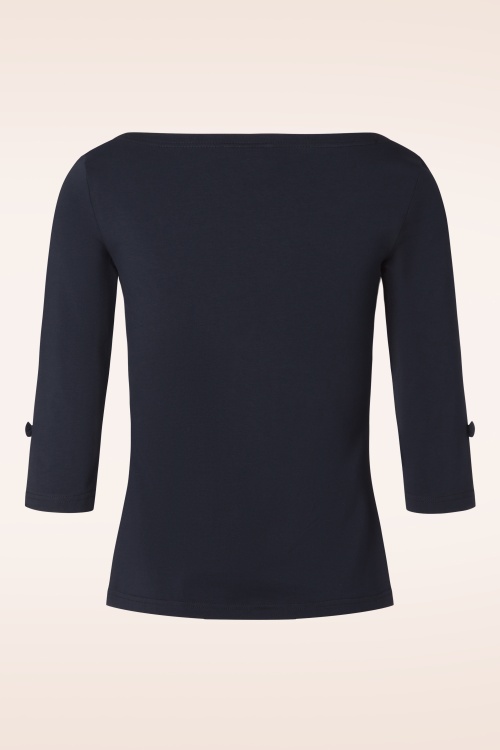 Banned Retro - Oonagh Top Années 50 en Bleu Marine 3