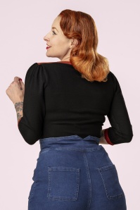 Banned Retro - Pull Atomic Star en Noir et Rouge 3