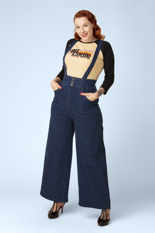 Banned Retro - Pantalon Denim Day en bleu jean
