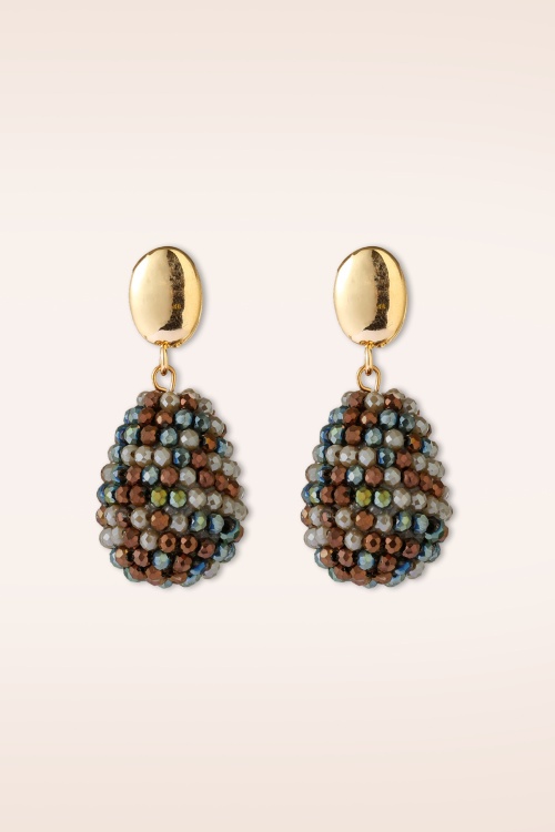 Day&Eve by Go Dutch Label - Champagne Mosaic Earrings in Gold 2