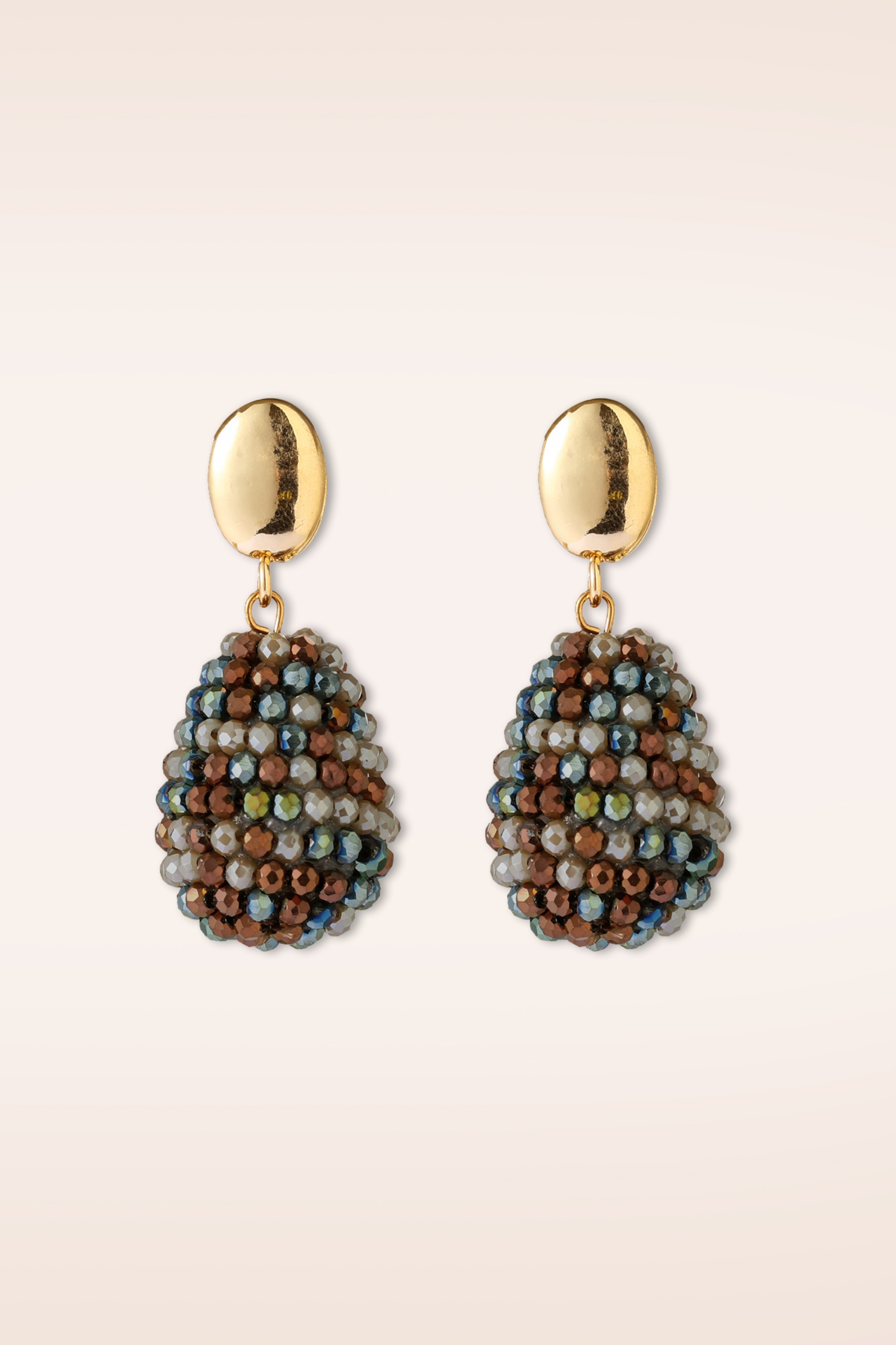 Day&Eve by Go Dutch Label - Champagne Mosaic Earrings in Gold 2