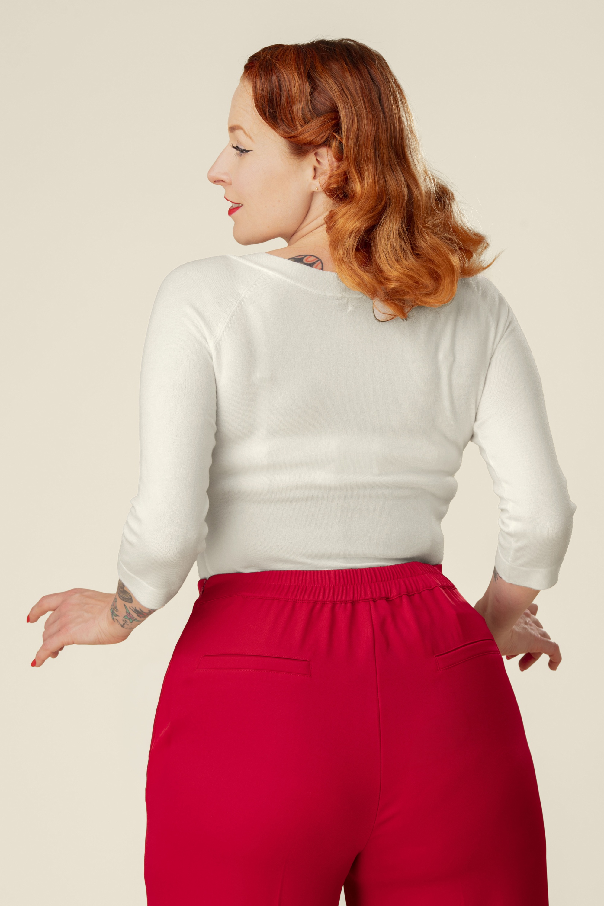 Banned Retro - Pretty Illusion top in gebroken wit 3