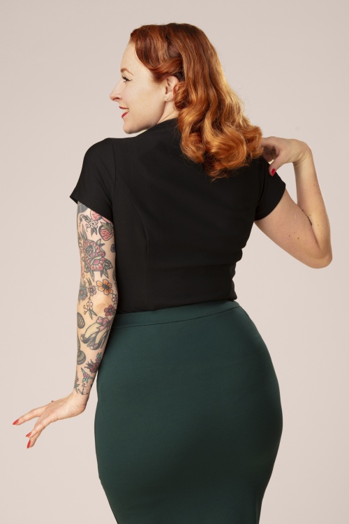 Rock-a-Booty - Topvintage exclusive ~ Lena Top in Black 3