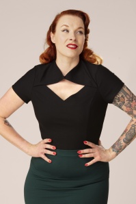 Rock-a-Booty - Topvintage exclusive ~ Lena Top in Black