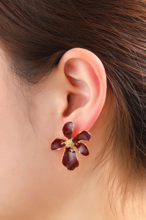 Day&Eve by Go Dutch Label - Petal Luxe Earrings in Burgundy