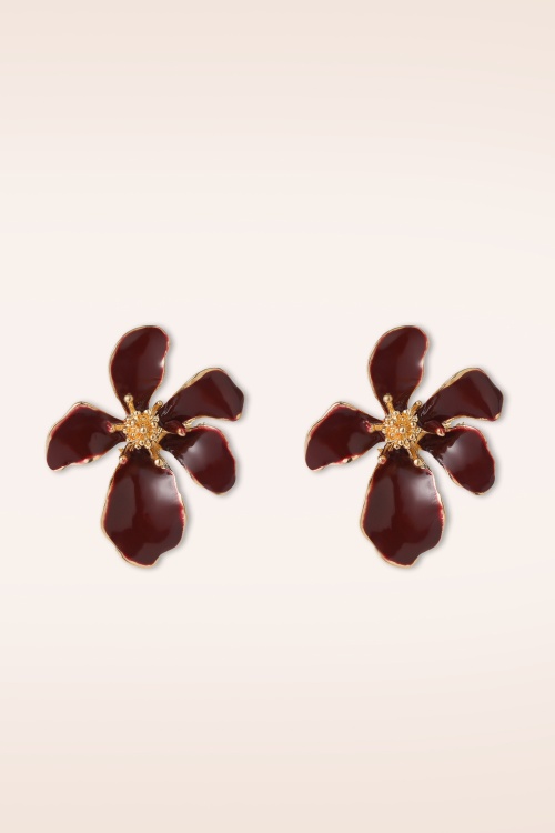 Day&Eve by Go Dutch Label - Petal Luxe Earrings in Burgundy 2