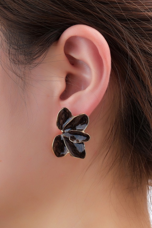 Day&Eve by Go Dutch Label - Autumn Lily Stud Earrings in Brown