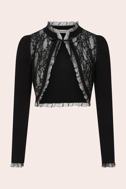 Banned Retro - Midnight Muse Lace Bolero in Black
