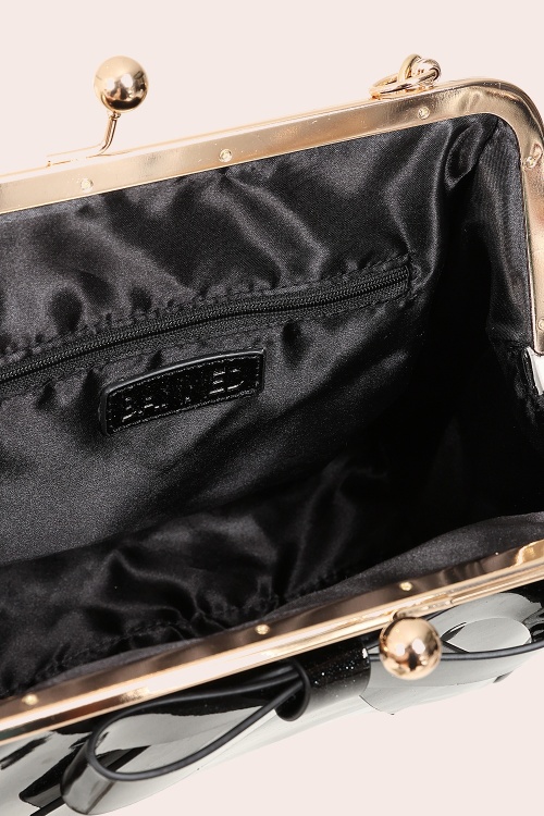 Banned Retro - American Vintage Sparkle Handbag in Black 4