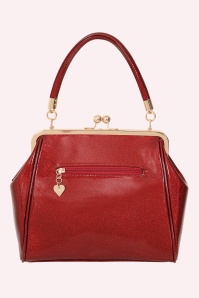 Banned Retro - American Vintage Sparkle Handbag in Dark Red 6