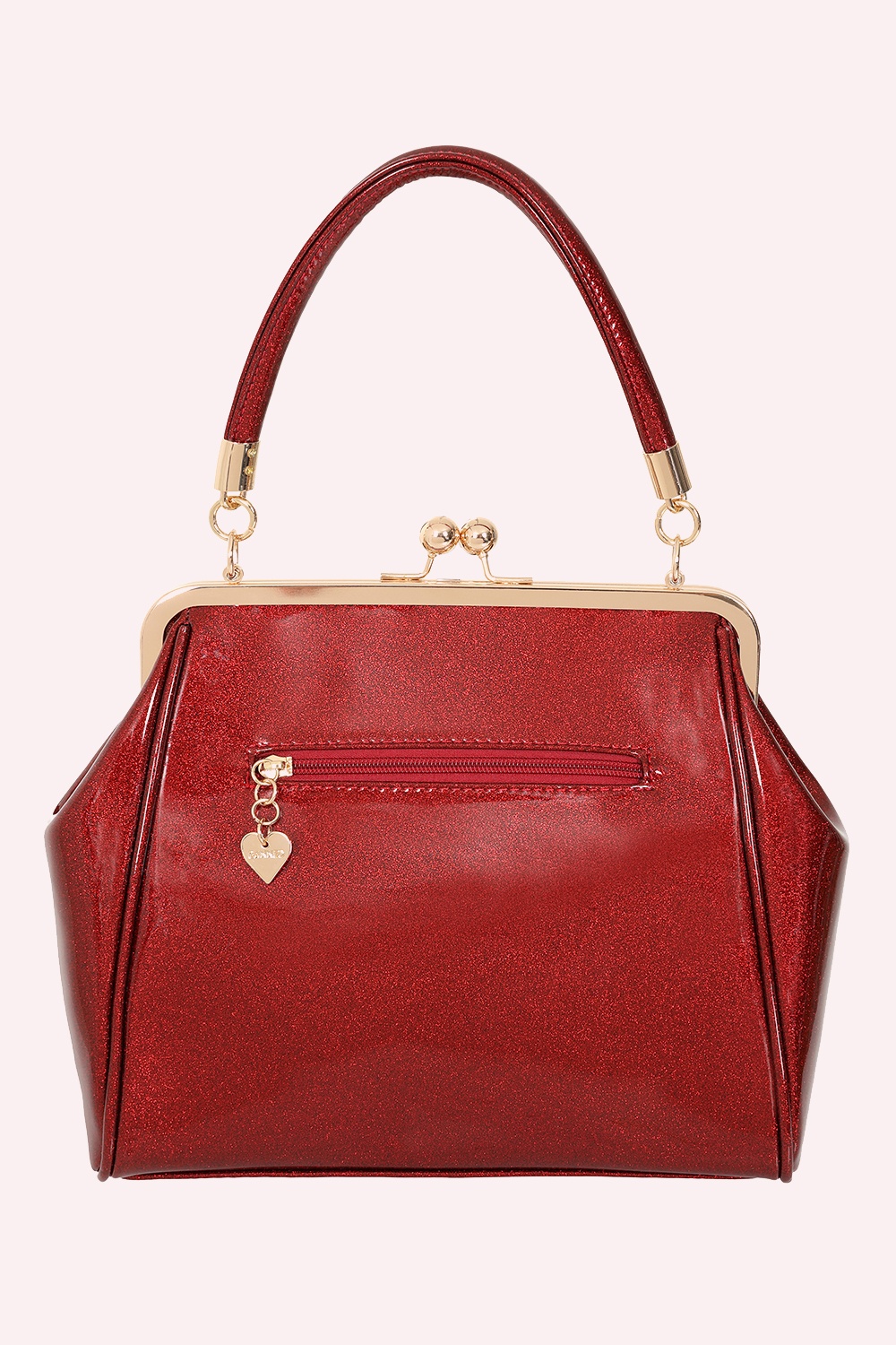 Banned Retro - American Vintage Sparkle Handbag in Dark Red 6