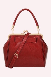 Banned Retro - American Vintage Sparkle Handbag in Dark Red 4