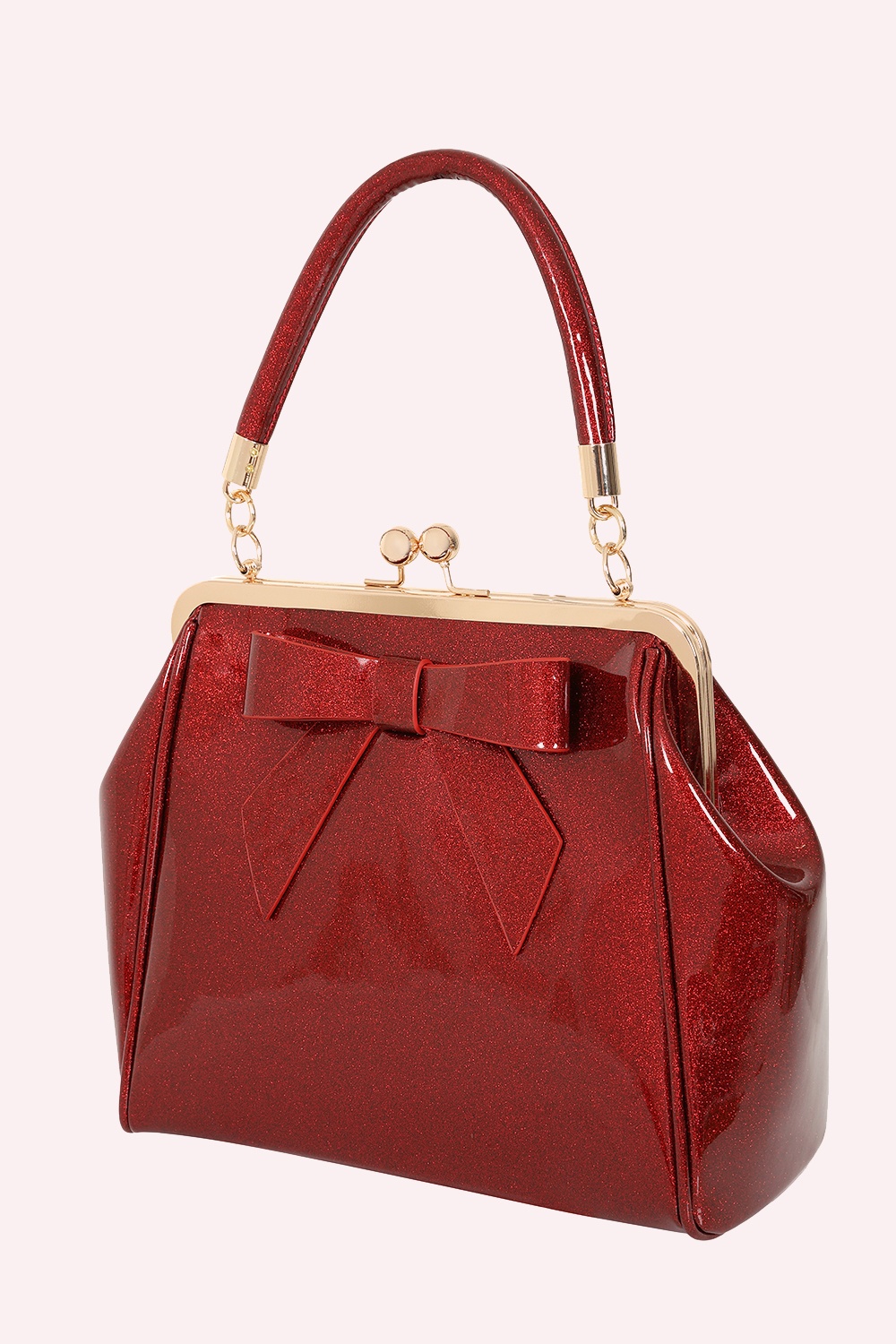 Banned Retro - American Vintage Sparkle Handbag in Dark Red 3