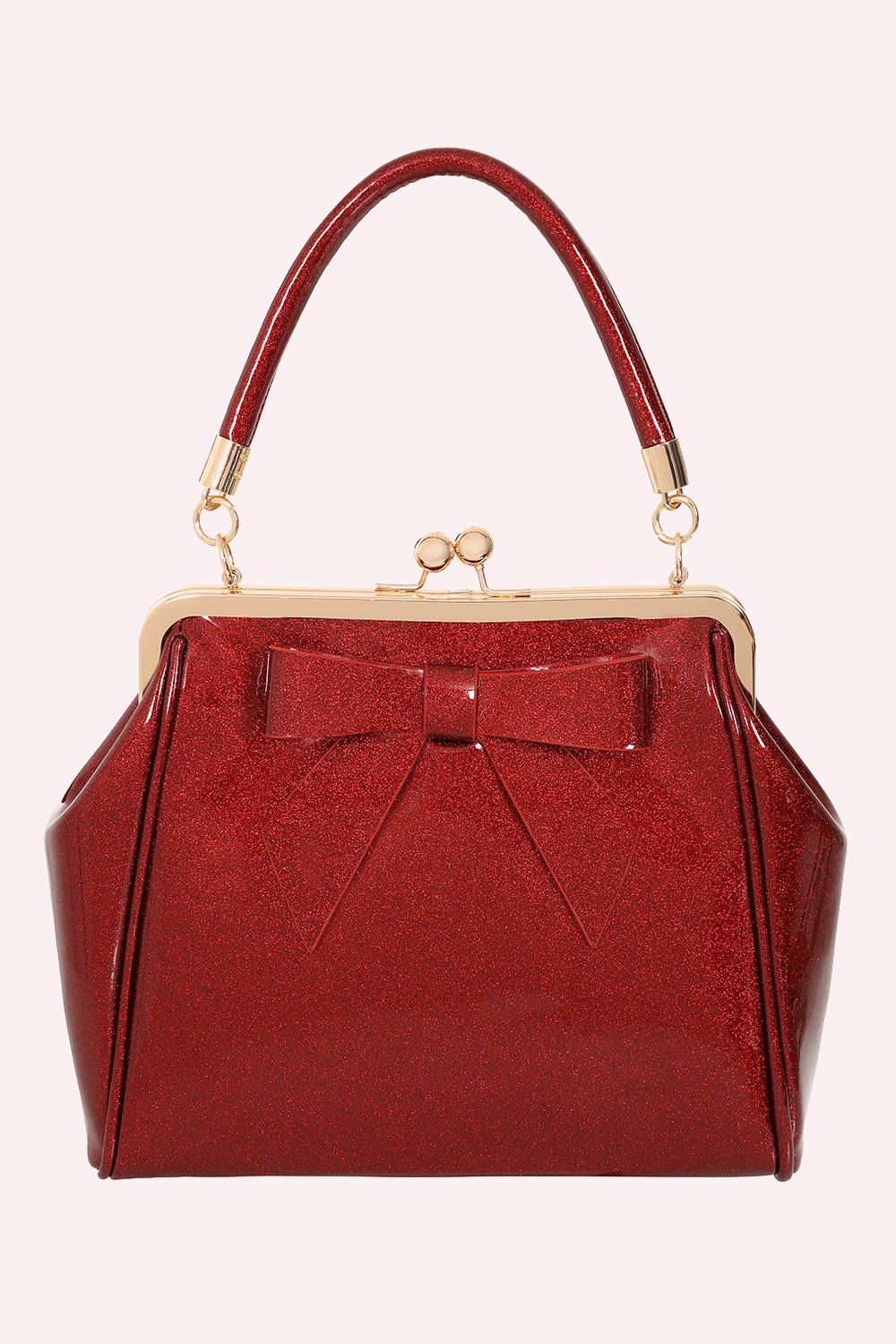 Banned Retro - American Vintage Sparkle Handbag in Dark Red
