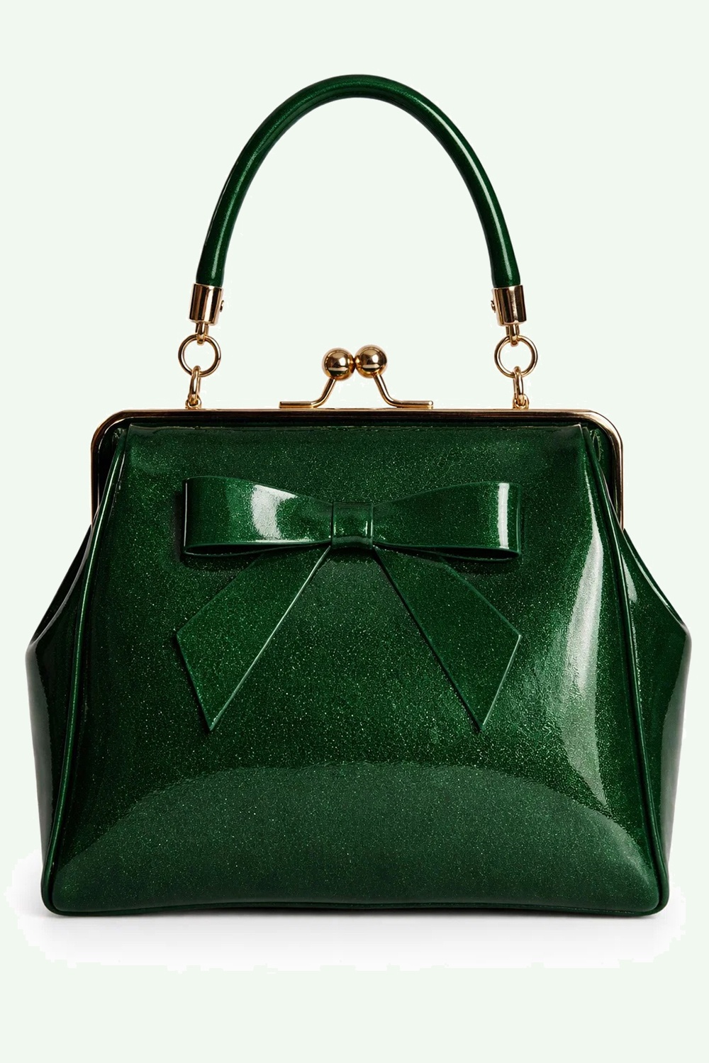 Banned Retro - American Vintage Sparkle Handbag in Dark Green