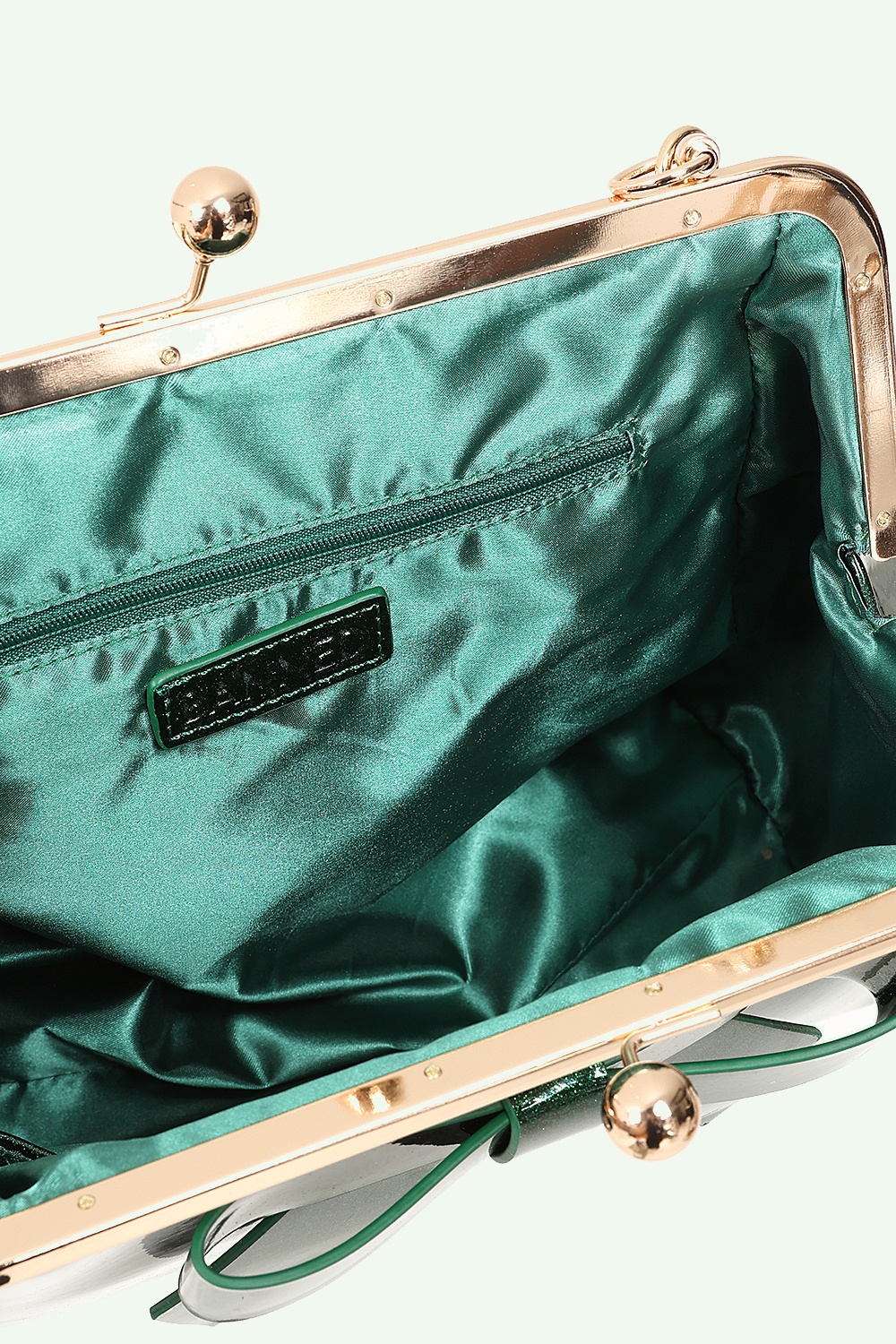 Banned Retro - American Vintage Sparkle Handbag in Dark Green 5