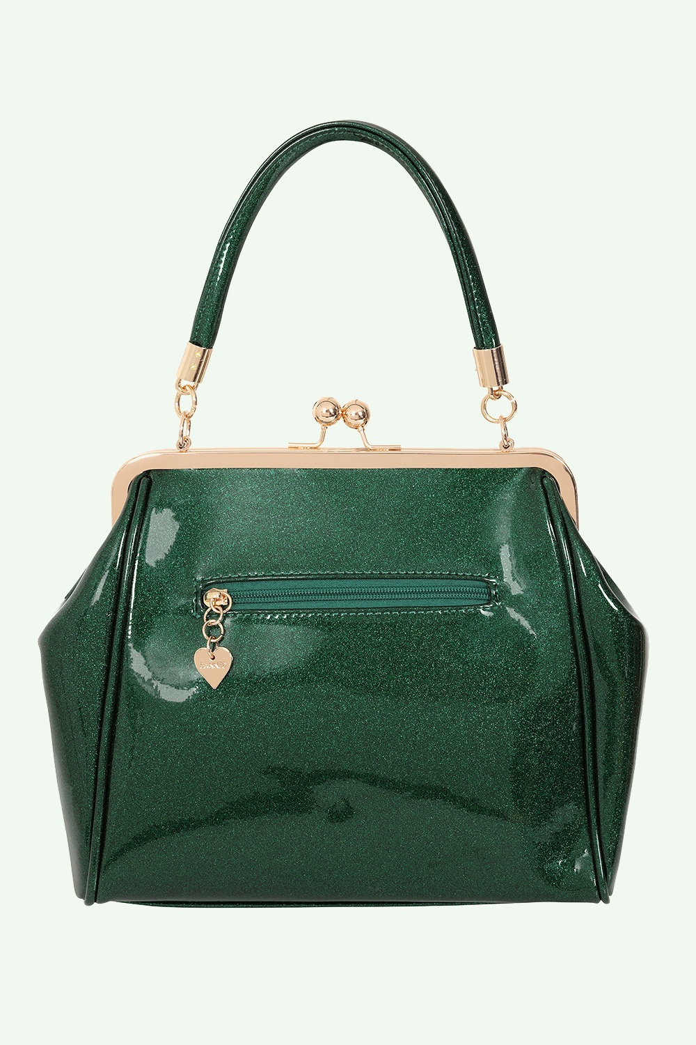 Banned Retro - American Vintage Sparkle Handbag in Dark Green 7