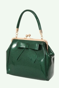 Banned Retro - American Vintage Sparkle Handbag in Dark Green 3