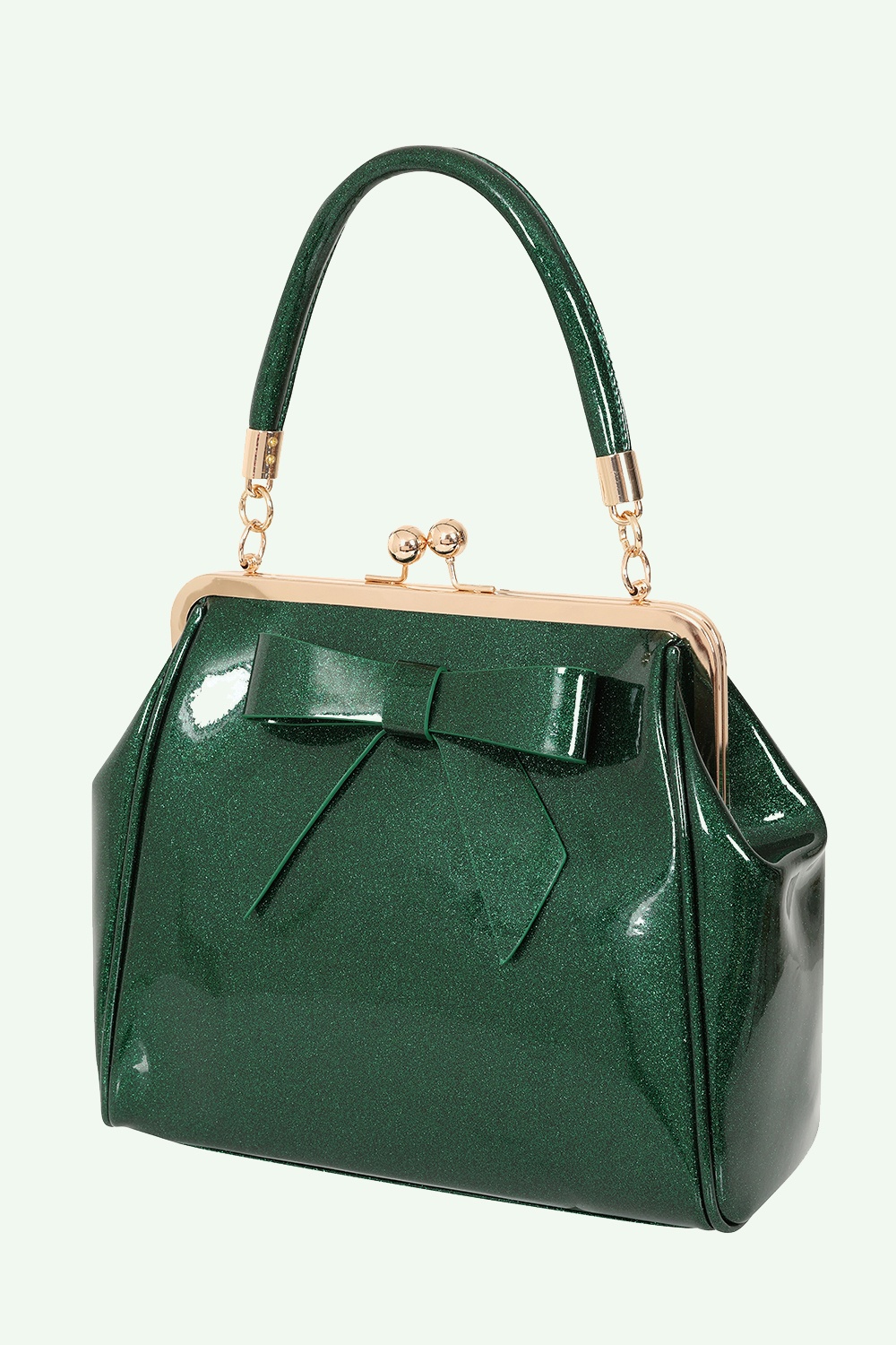 Banned Retro - American Vintage Sparkle Handbag in Dark Green 3