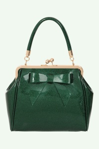 Banned Retro - American Vintage Sparkle Handbag in Dark Green 4