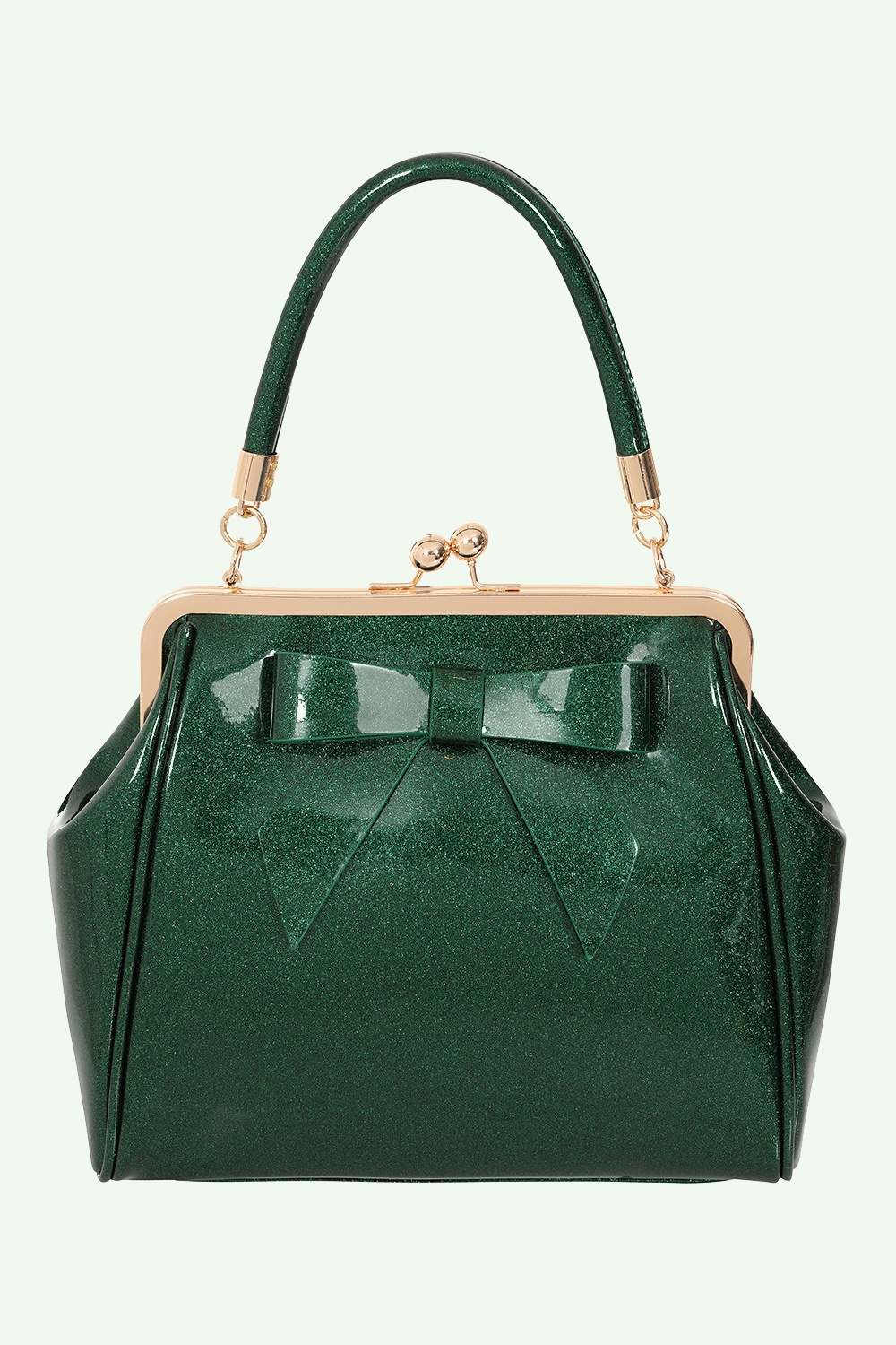 Banned Retro - American Vintage Sparkle Handbag in Dark Green 4