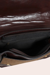 Banned Retro - Herringbone Heirloom Satchel Bag in Brown 4