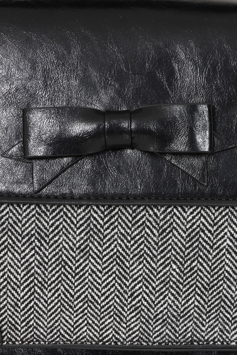 Banned Retro - Herringbone Heirloom Satchel Bag in Black 2