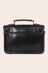 Banned Retro - Herringbone Heirloom Satchel Bag in Black 6
