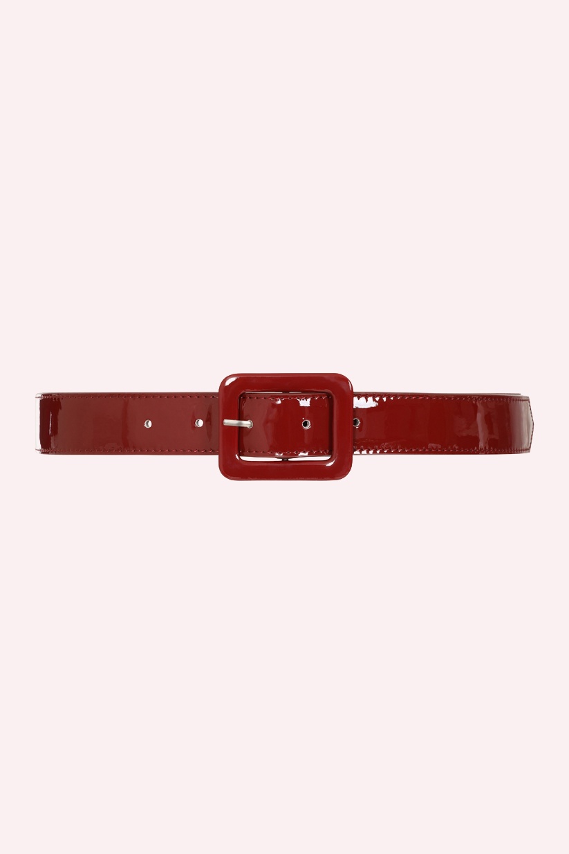 Banned Retro - Jukebox Patent Belt in Burgundy