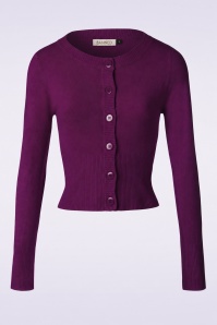 Banned Retro - Dolly Cardigan Années 50 en Aubergine