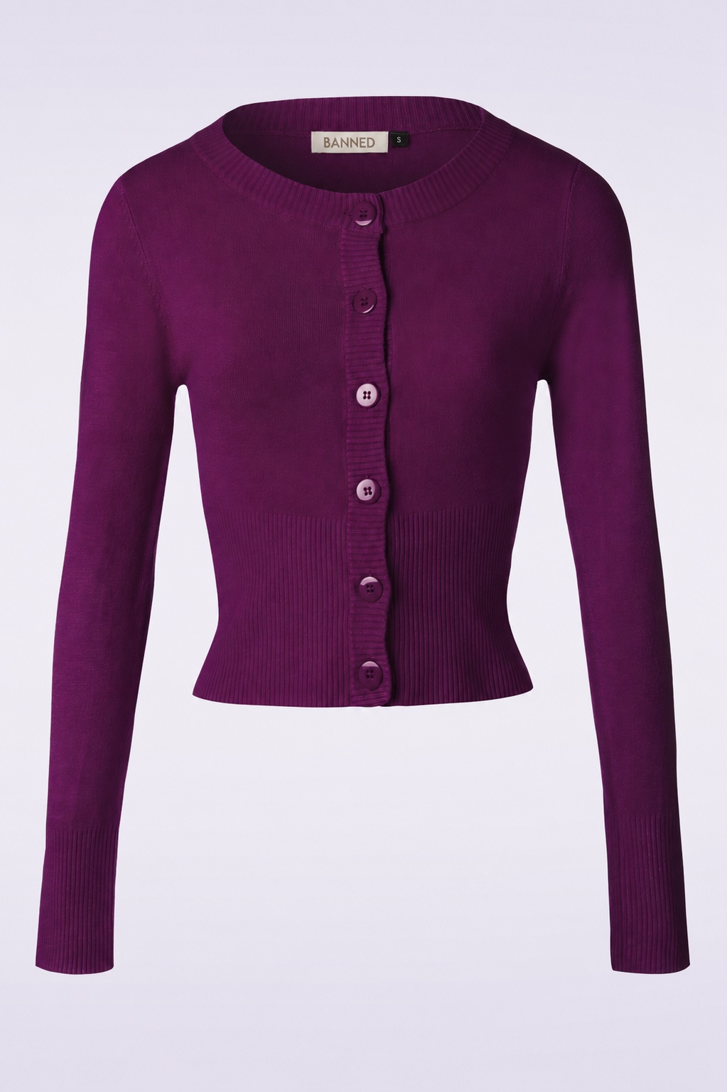 Banned Retro - Dolly Cardigan Années 50 en Aubergine