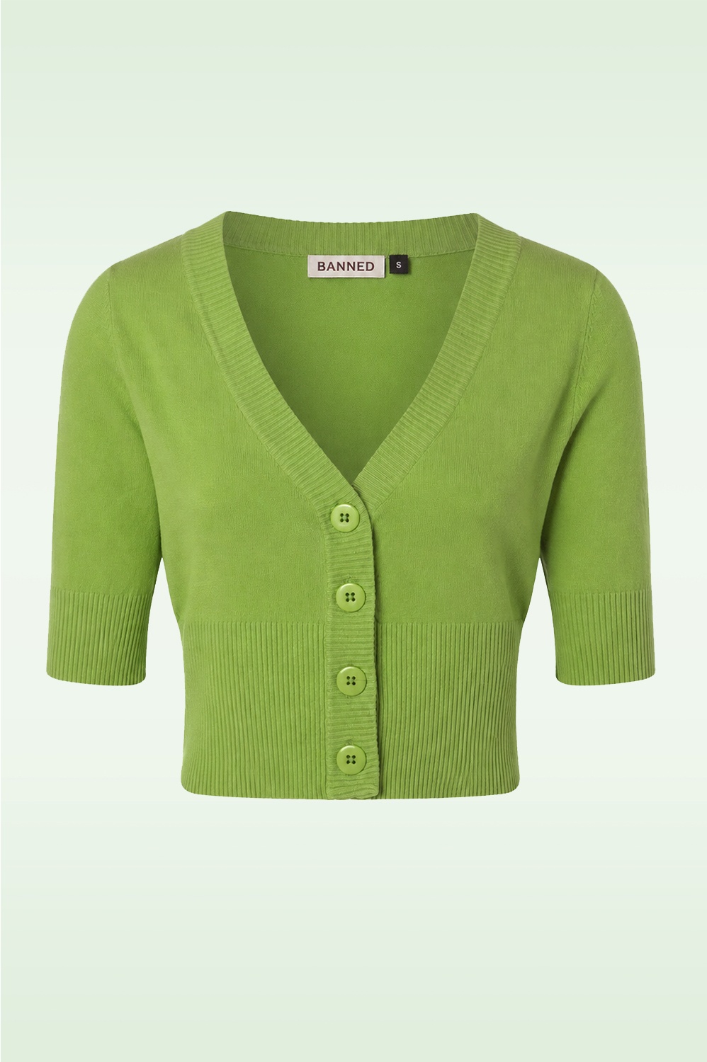 Banned Retro - Overload Cardigan Années 50 in Olive Green
