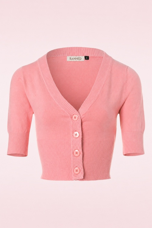 Banned Retro - 50s Overload Cardigan in Rose