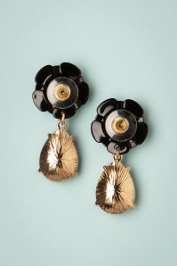 Lovely - Boucles d'oreilles Rock And Rose des années 50 en rouge et noir 3