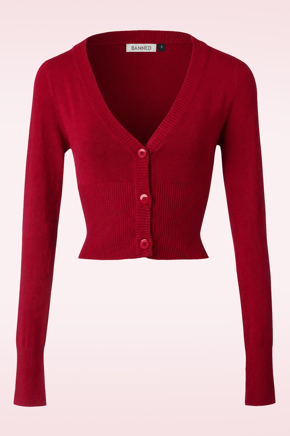 Banned Retro - Gilet Lets Go Dancing en rouge profond