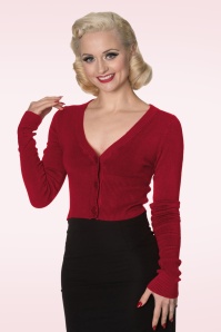 Banned Retro - Gilet Lets Go Dancing en rouge profond 2