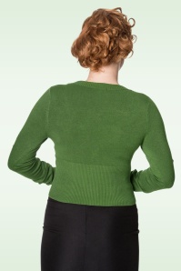 Banned Retro - 50s Lets Go Dancing Cardigan in Olive Green 4