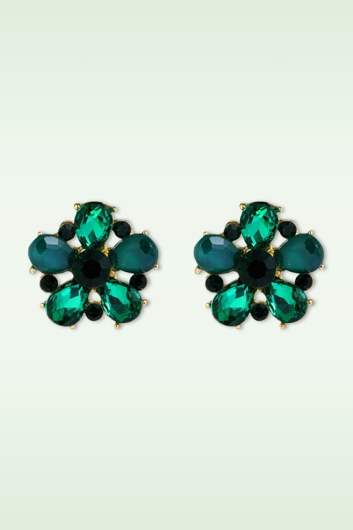 Day&Eve by Go Dutch Label - Botanical Spark Stud Earrings in Green 2