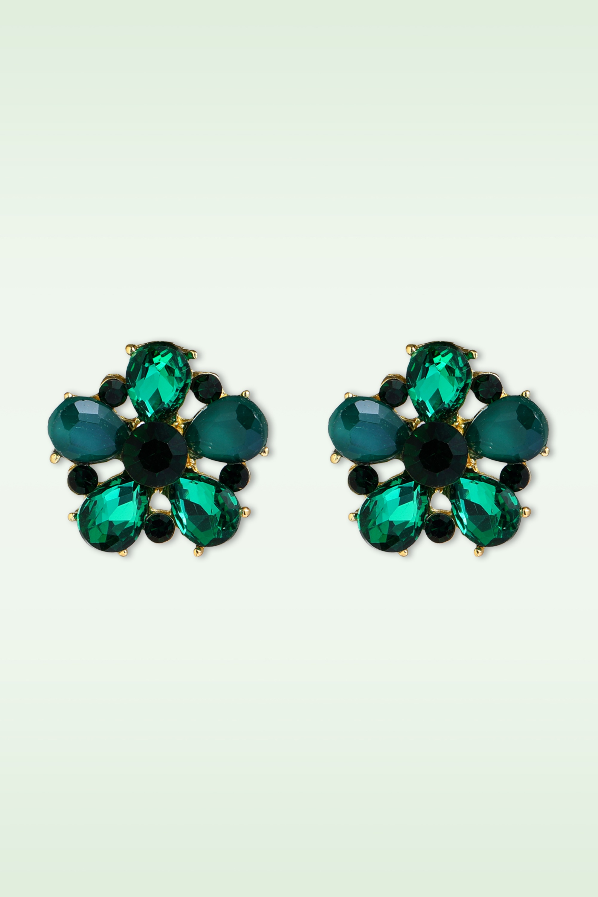 Day&Eve by Go Dutch Label - Botanical Spark Stud Earrings in Green 2
