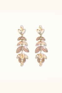 Day&Eve by Go Dutch Label - Ethereal Leaf Earrings in Taupe and Gold 2