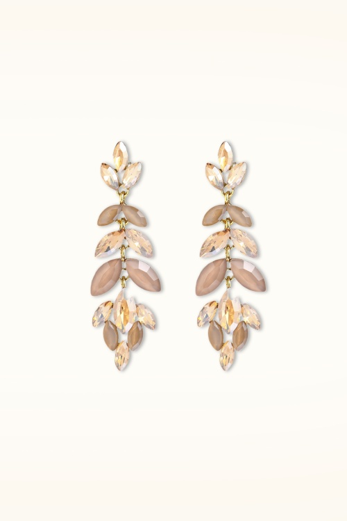 Day&Eve by Go Dutch Label - Ethereal Leaf Earrings in Taupe and Gold 2