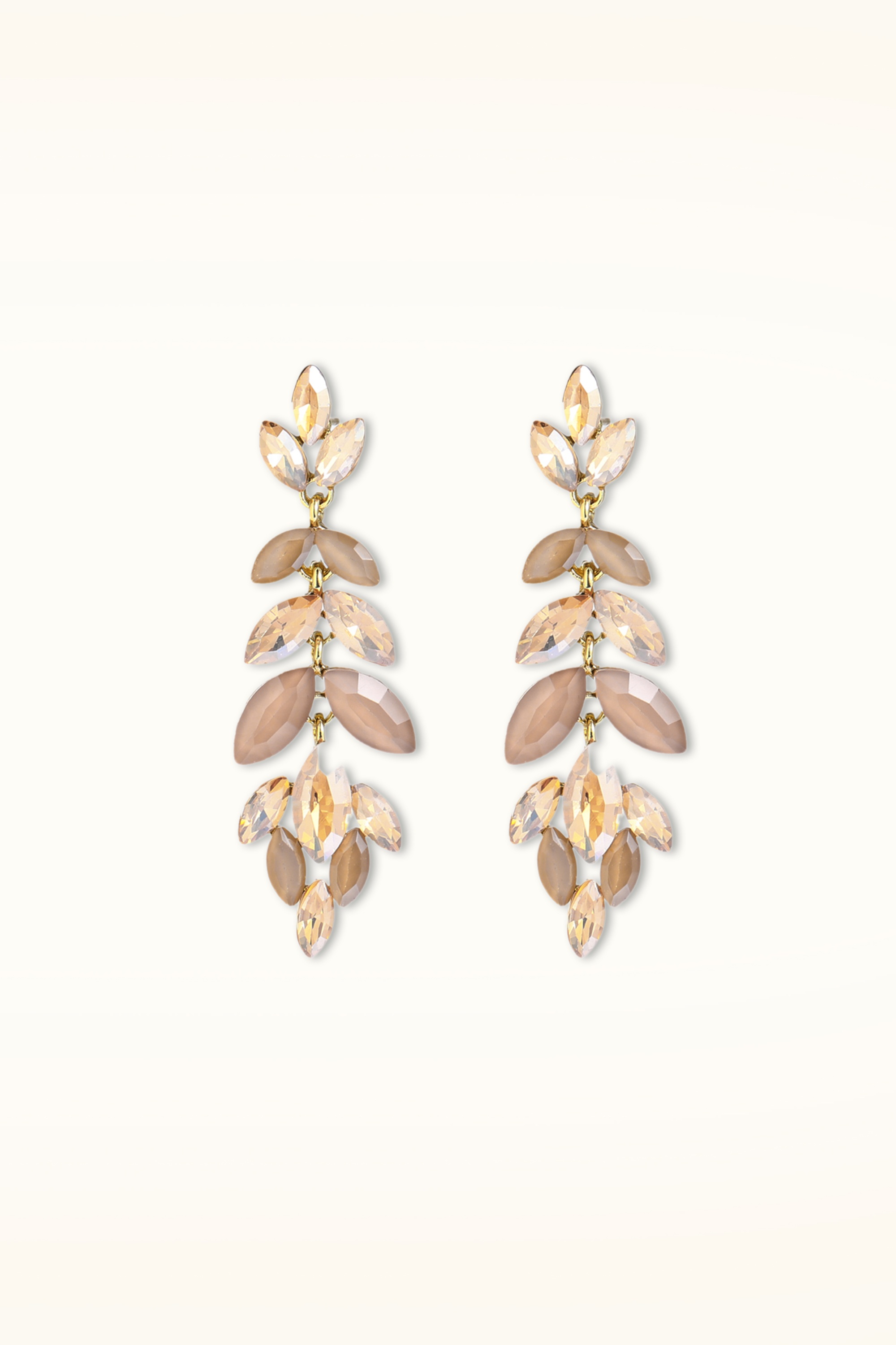 Day&Eve by Go Dutch Label - Ethereal Leaf Earrings in Taupe and Gold 2