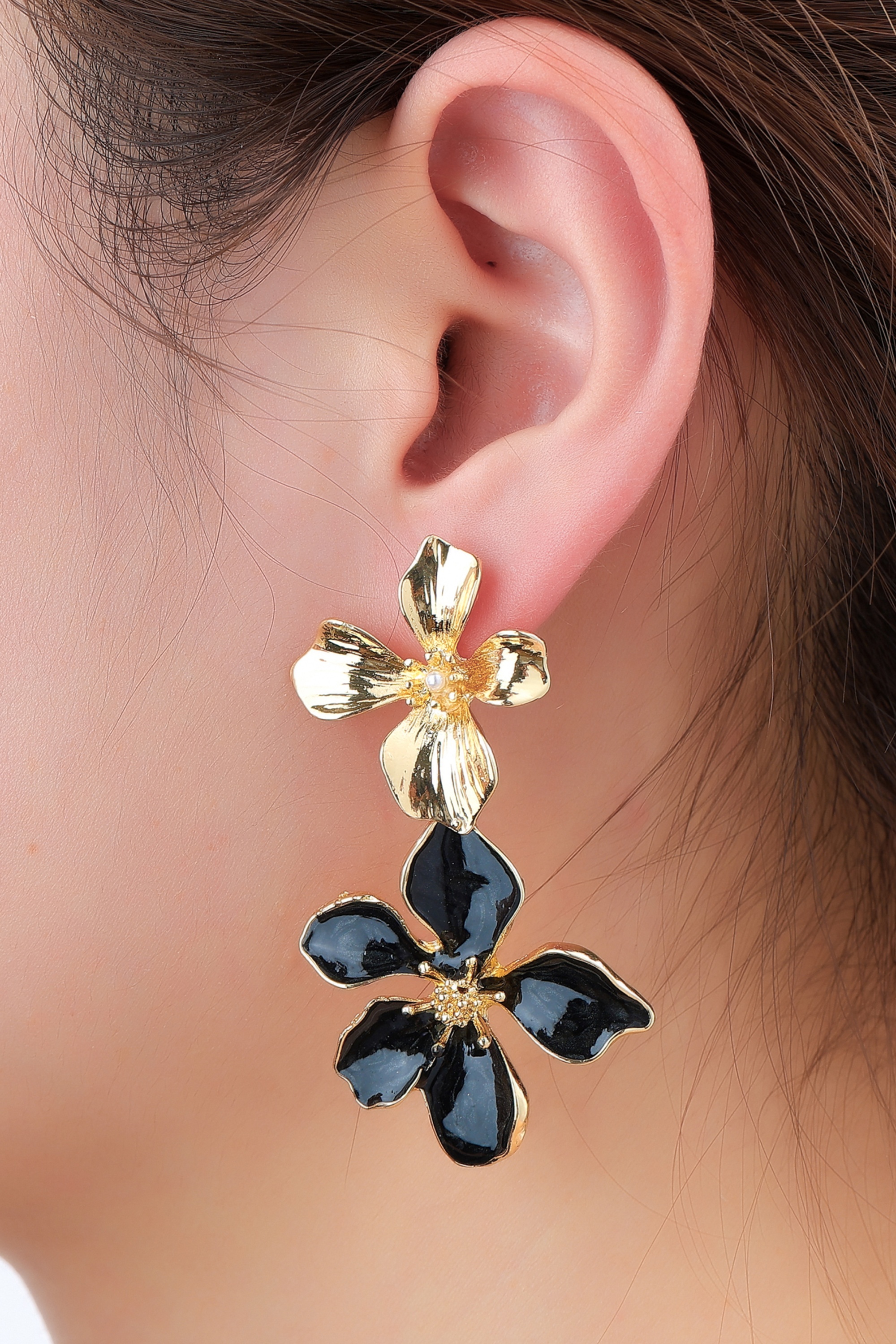 Day&Eve by Go Dutch Label - The Night Garden Earrings in Black and Gold