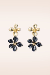 Day&Eve by Go Dutch Label - The Night Garden Earrings in Black and Gold 2
