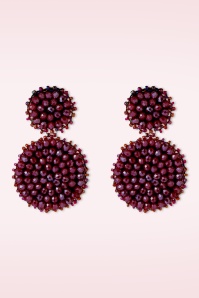 Day&Eve by Go Dutch Label - Sparkle Scoop Earrings in Burgundy 2