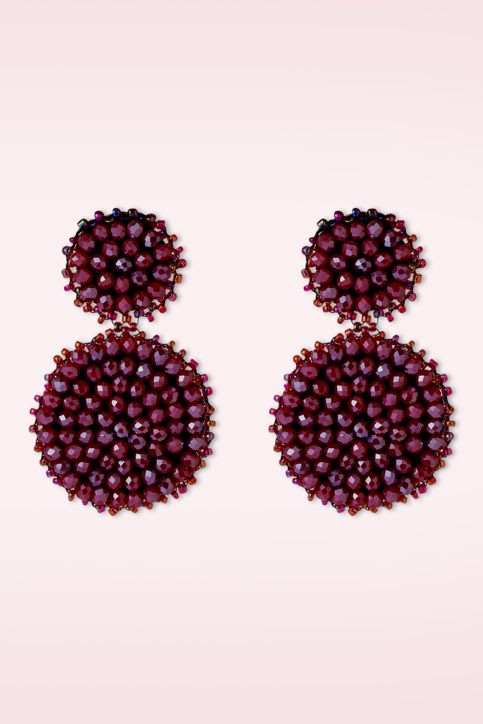 Day&Eve by Go Dutch Label - Sparkle Scoop Earrings in Burgundy 2
