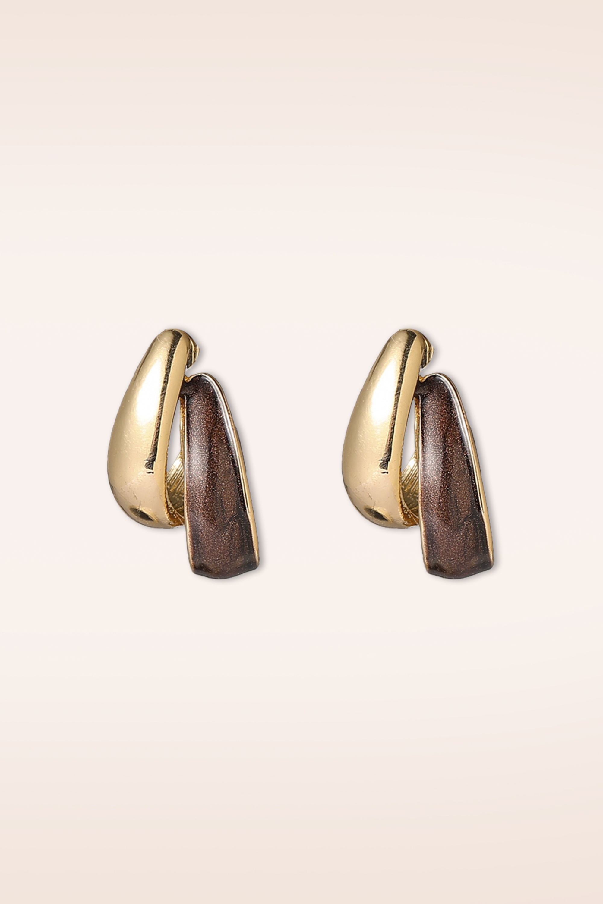 Day&Eve by Go Dutch Label - Double Take Stud Earrings in Gold and Brown 2