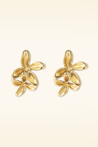 Day&Eve by Go Dutch Label - Double Trouble Flower Earrings in Gold 2